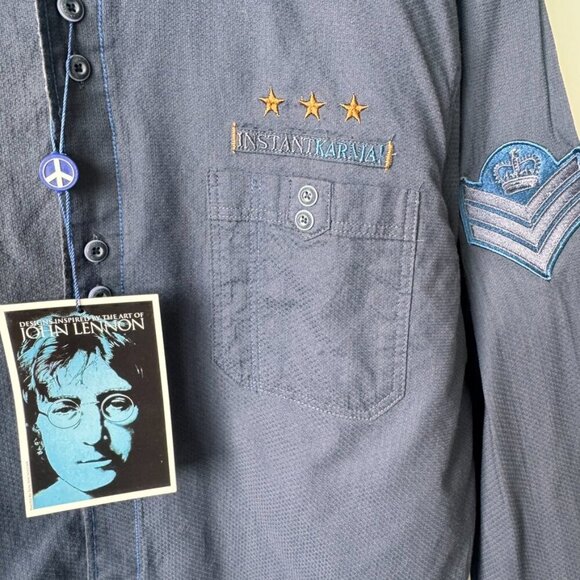 NWT Bag One Arts Men’s Long Sleeve John Lennon Inspired Instant Karma Shirt - Picture 3 of 9